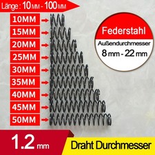 Druckfeder 1,2 mm Drahtdurchmesser Federstahl Kleine Feder / Spiralfeder
