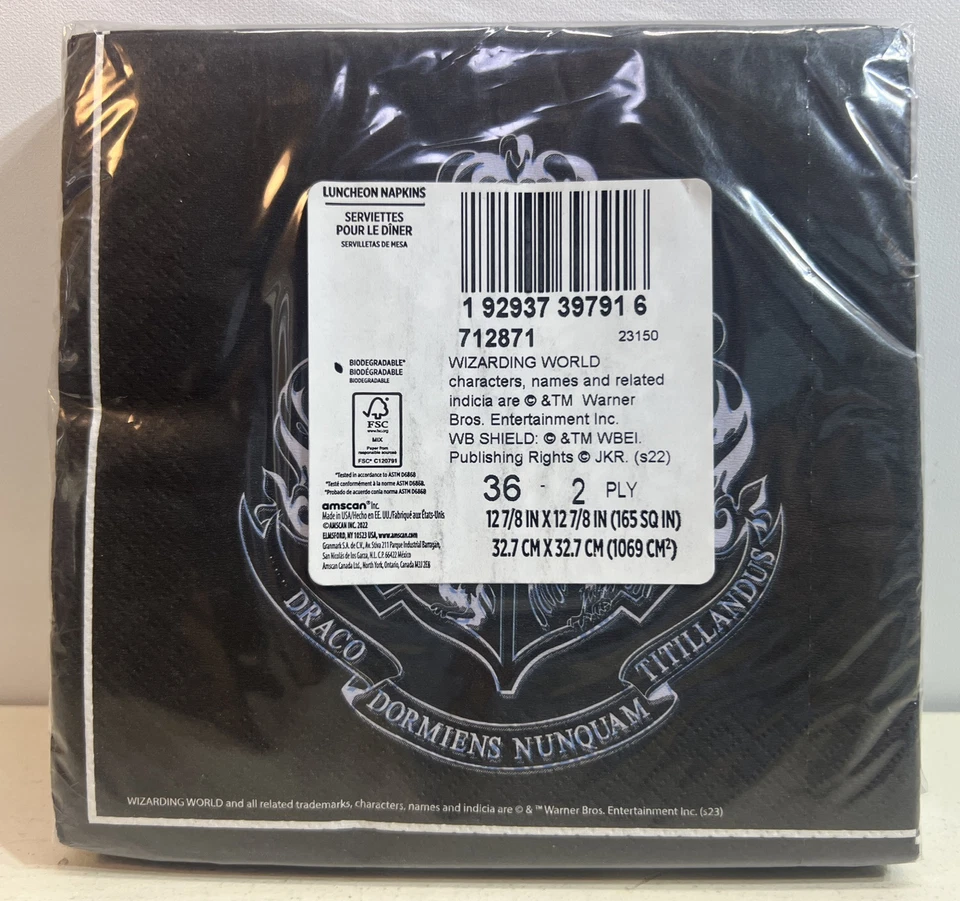 Servilletas de almuerzo de papel de Harry Potter Mundo Mágico Hogwarts (36) Foto 2 de 2