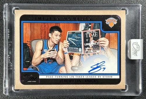 JEREMY LIN 2024 PANINI ONE AND ONE TIMELESS MOMENTS LINSANITY AUTO PURPLE 32/35