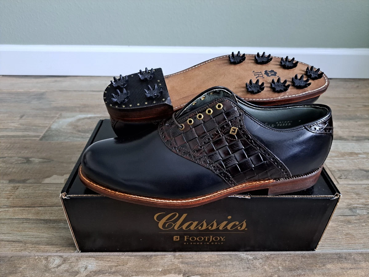 FootJoy Classics Dry Premiere ゴルフシューズ NEW Footjoy Classics Dry Premiere Mens Golf Shoes 50945 WH/BRN