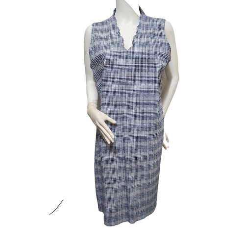 J.McLaughlin Size 4 Vilma Women's Blue Geo-print Scalloped Neckline Sheath NWT 8