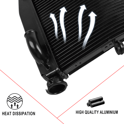 Black Radiator Cooling Cooler For Kawasaki Ninja ZX14 ZX14R ZZR1400 2006-2011 - Picture 2 of 10