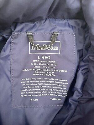 LL Bean Men's DownTek Classic Parka Coat Jacket Puffer Size LL Bean Men's DownTek Classic Parka Coat Jacket Puffer Size