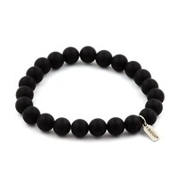 Mineralien Und Steine PréCieuses. Armband Perlen Schwarz Onyx Matt 8 Mm. Made IN