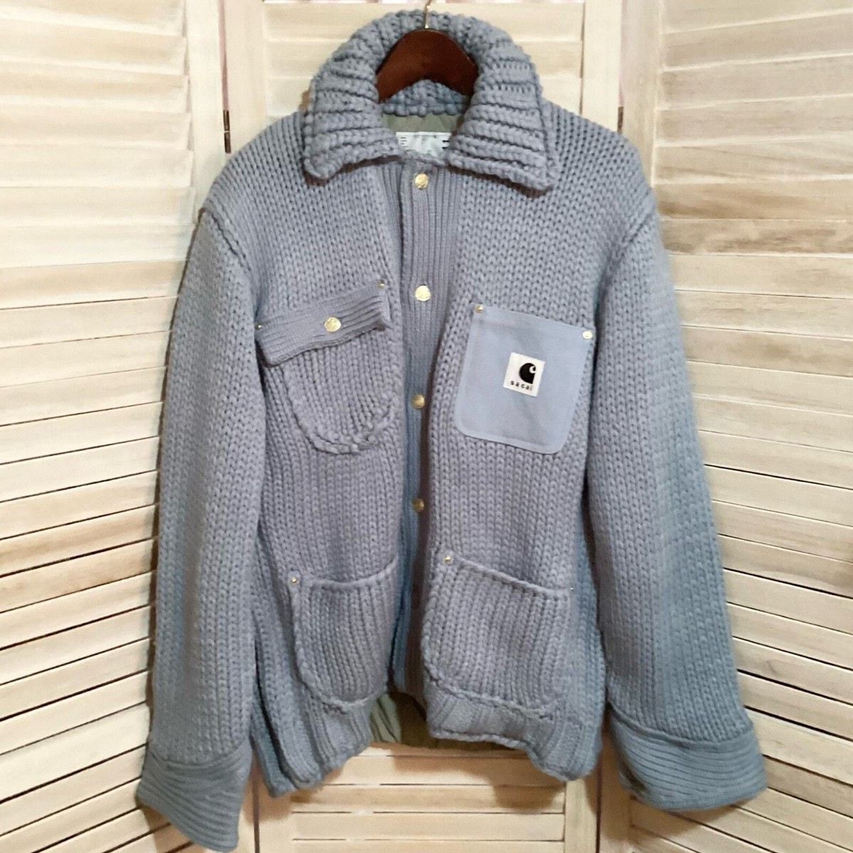 Sacai Carhartt ミシガンジャケット　サイズ3 Sacai - Sacai X CARHARTT WIP ニット ジャケット ミシガン