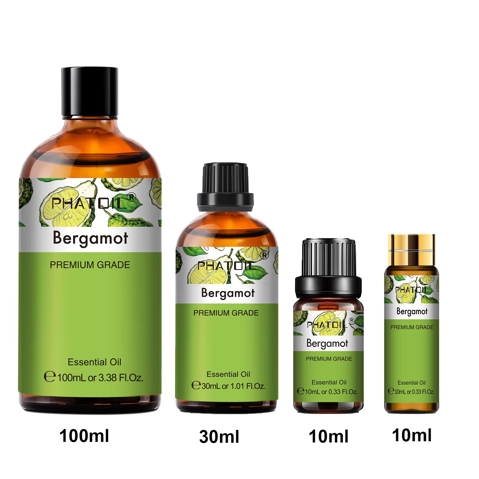 1PCS Bergamot Essential Oil for Diffusers, Candles, Aromatherapy - 10ML/30ML/100ML