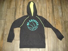 Tek Gear basketball black hoodie sweatshirt youth L 14/16 "No Excuses"