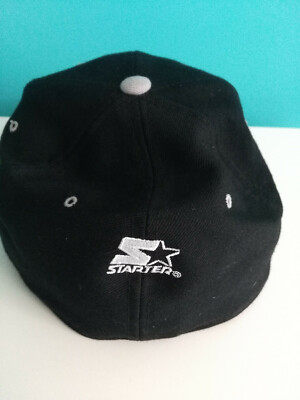VTG OAKLAND RAIDERS PLAIN LOGO TAG STARTER WOOL SNAPBACK HAT CAP