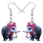 Valentine's Day Acrylic Rose Opossum Mouse Earrings Dangle Jewelry Charms Gifts