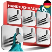 Menz Handtuchhalter Ohne Bohren 6Er Set - Handtuchhaken Bad Edelstahl,