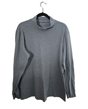 Eddie Bauer Gray Mock Neck Long Sleeve Pullover Sweatshirt Men's Size Large