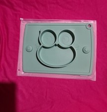 Blue Oshare Silicone Suction Owl Placemat Mini Plate Children Kids Baby Divided