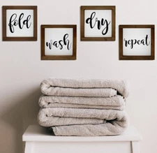 Wood Frame wall signs, Bathroom Decor, Get Naked, Soak, Relax set of 3
