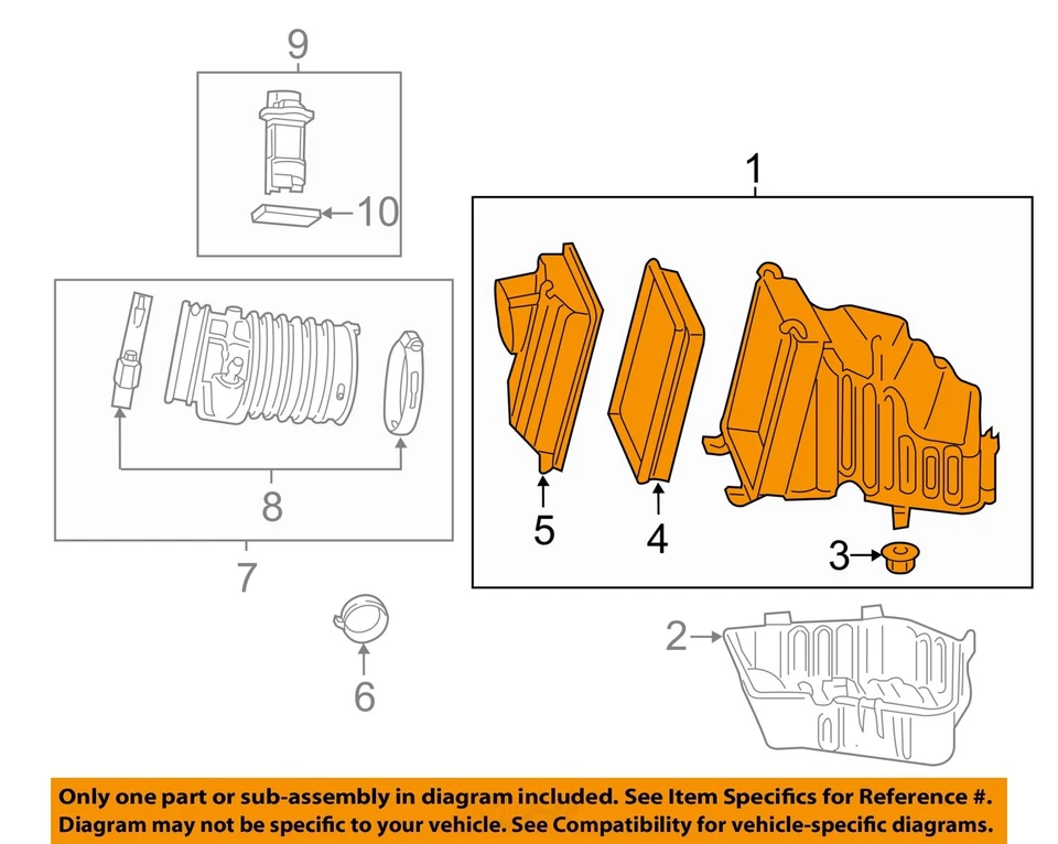 Б/у воздухоочиститель в сборе подходит: 2015 Chevrolet Impala California выбросы opt N - Изображение 3 из 4