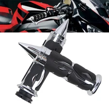Chrome Motorcycle 1" Spike Handlebar Hand Grips For Harley Chopper Bobber Suzuki