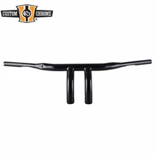 8" Rise 1-1/2" Fat Black T-Bar Handlebar Fit For Harley Softail Dyna 3.5"C to C