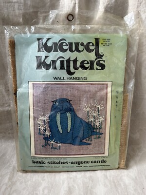 Vintage Krewel Kritters 16 x 16 Blue Walrus Kit New Sealed