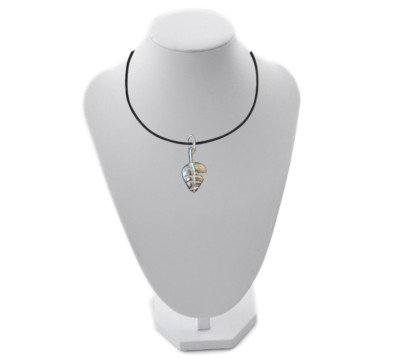 Autumn Fall Leaf FT92 1x2.3cm English Pewter On 18'' Black Cord Necklace