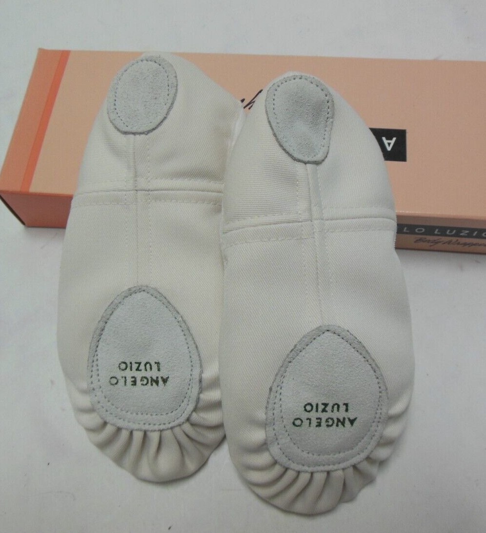 SAOLA Ciabatta da ballo Angelo Luzio totalStretch tela 246 c BIANCA suola spaccata taglia bambina