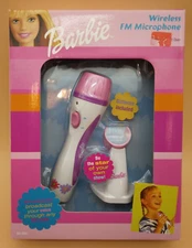 Mattel Barbie Wireless FM Microphone w / Stand Handheld Sing Through Radio 2013