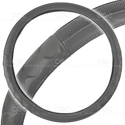 Motor Trend Big Rig Steering Wheel Cover for Truck 18'' Gray Syn Leather