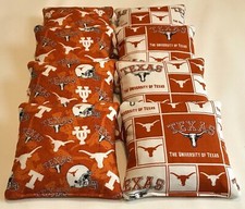 TEXAS LONGHORNS CORNHOLE BEAN BAGS CORN HOLE BAG TOSS SET OF 8