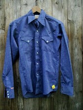 VTG ELY PLAINS RIDER Pearl Snap Long Sleeve Western Shirt ROCKABILLY sz 16 EUC