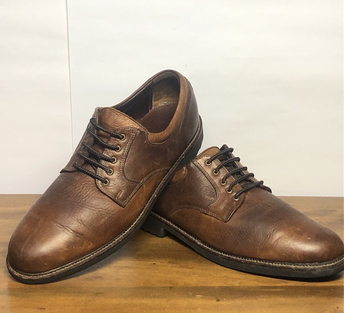 Neil M. Brown Leather Moc Toe Oxford Neil M Mens Oxford Shoes Pebbled Leather Brown Size 11B | eBay main image 3