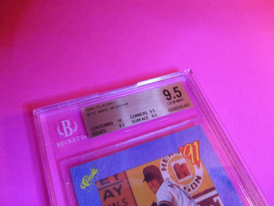 Mike Mussina 1991 Classic Baseball Rookie #T17 RC - BGS 9.5 True Gem Mint w 10 - Image 2 of 2