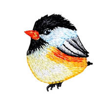 IRON ON PATCH Chickadee 1-3/8" x 1-1/2" FREE SHIPPING