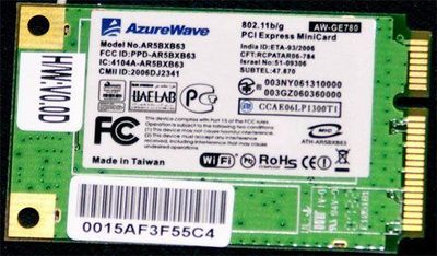WiFi Wireless Board Asus Eee PC 900 Atheros AR5BXB63 AZURE WAVE