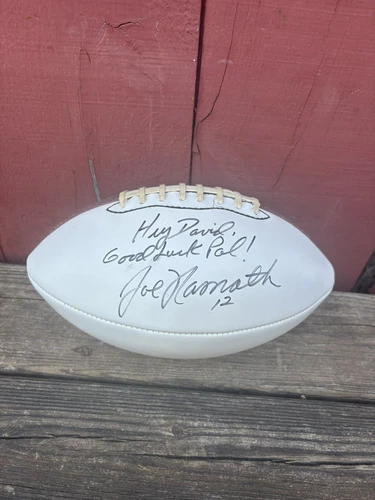 Joe Namath QB New York Jets Signed Autographed NFL Football Display Vtg