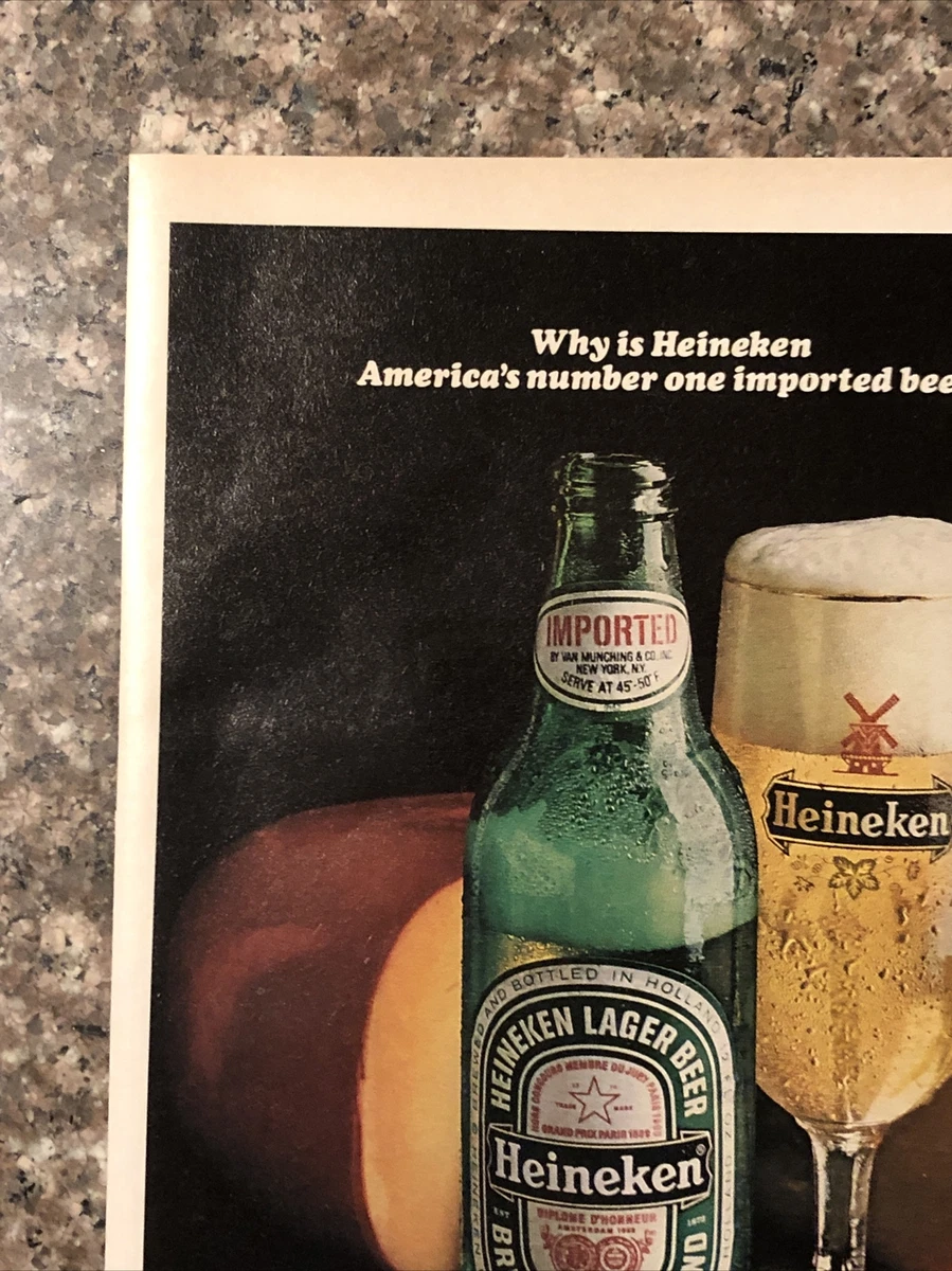 1980 Heineken Beer VTG 80s PRINT AD Why America Number 1 Imported Beer Taste