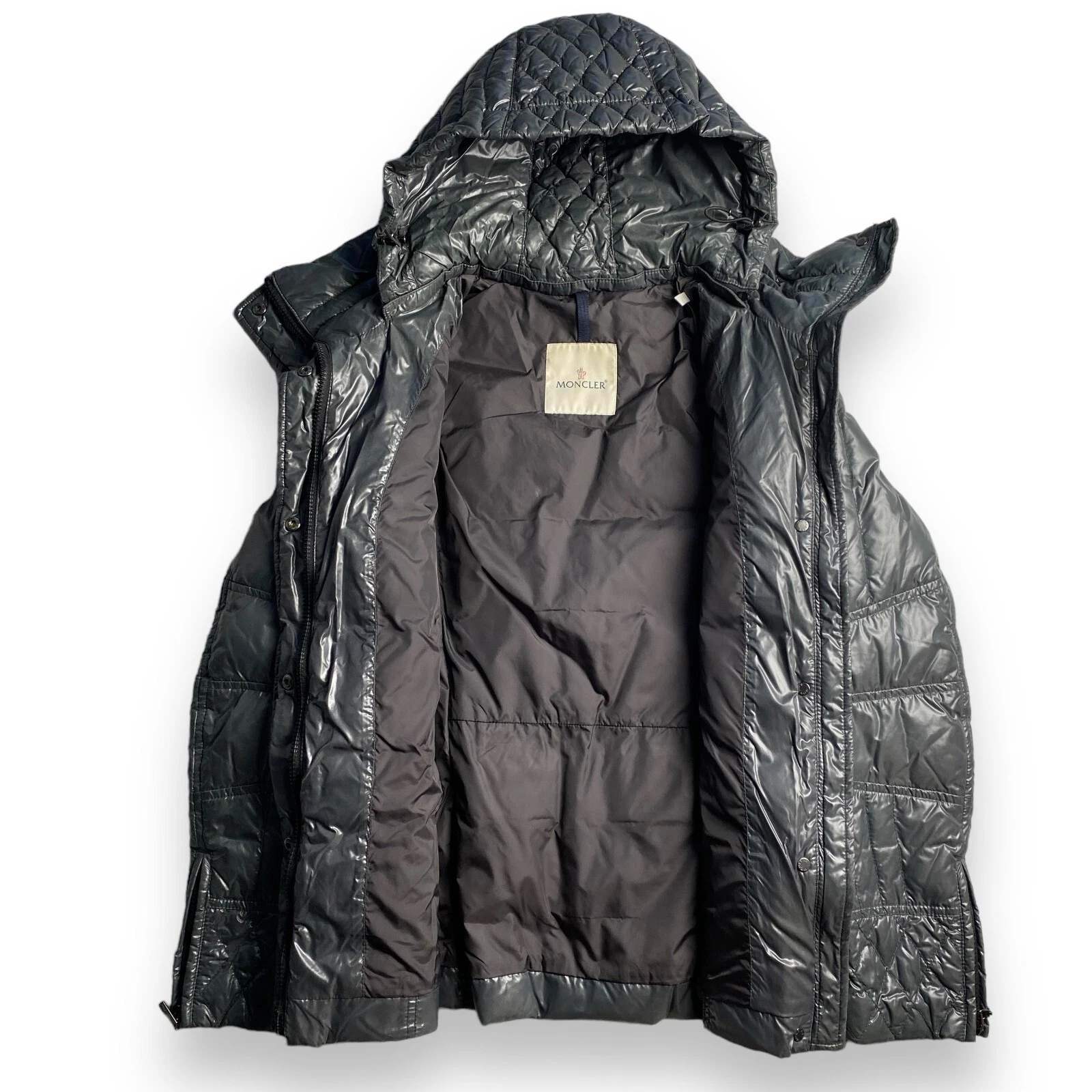 MONCLER Magritte RARO piumino donna vintage grigio metallizzato taglia 1 S