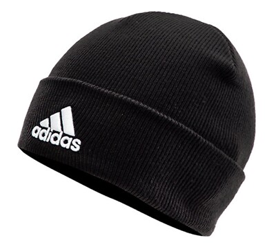 Adidas Beanie Logo Cuff Hat Running Black Head-wear Warm Casual