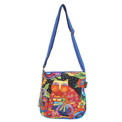 Laurel Burch Mother Daughter Felines Cats in Flowers Crossbody