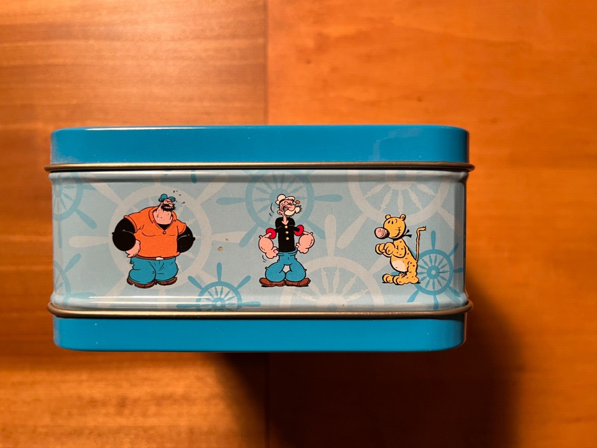 Popeye The Sailor man Boat S.S. Spinach Tin Metal Mini Lunch Box