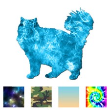 Cat Fluffy - Vinyl Decal Sticker - Multiple Patterns Sizes - ebn148