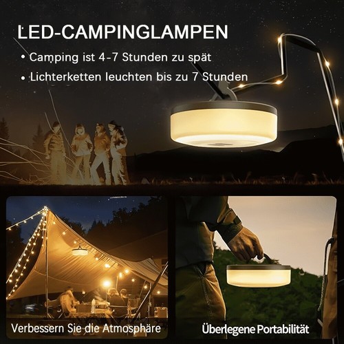 LED Campinglampe Laterne Outdoor Leuchte Zeltlampe Campingleuchte Solarlampen DE - Bild 8 von 16