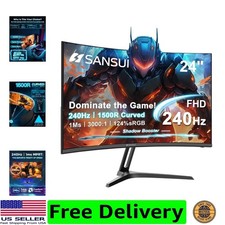 24 Inch Curved 240Hz Gaming Monitor FHD 1080P, 1500R Curve Computer Monitor, ...