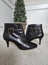 Talbots Black Genuine leather Ankle Heel Boot...