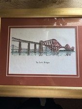Beautiful Crosstich View of Forth Bridges From The West