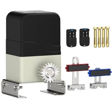 Bl&uuml;tezeit Automatic Sliding Gate Opener 900lbs with 2 Remote Controls, Rack
