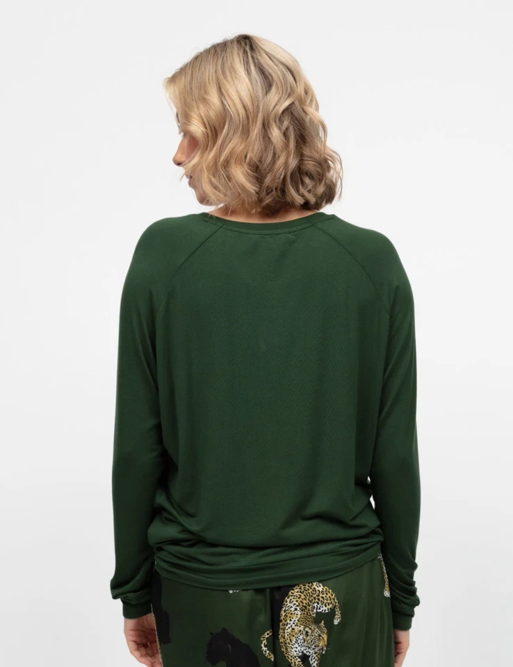 Cyberjammies Slouch Pyjama Top Olive Green LAST SIZE 12 - Image 2 of 4