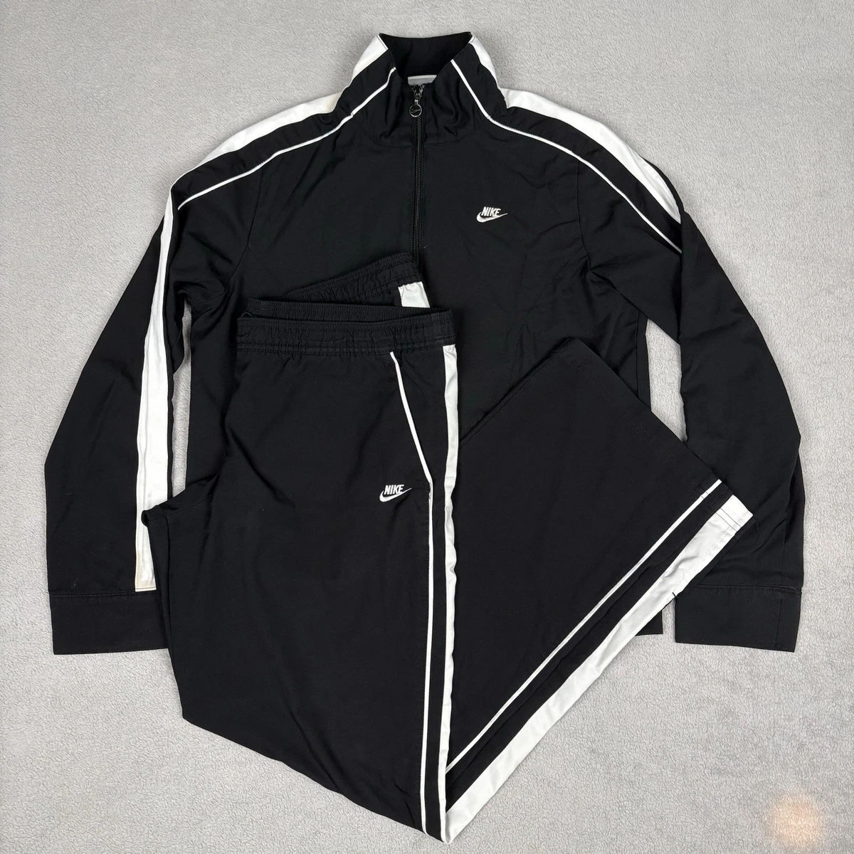 Vintage Y2K Nike Tracksuit Women's M Black White Stripe