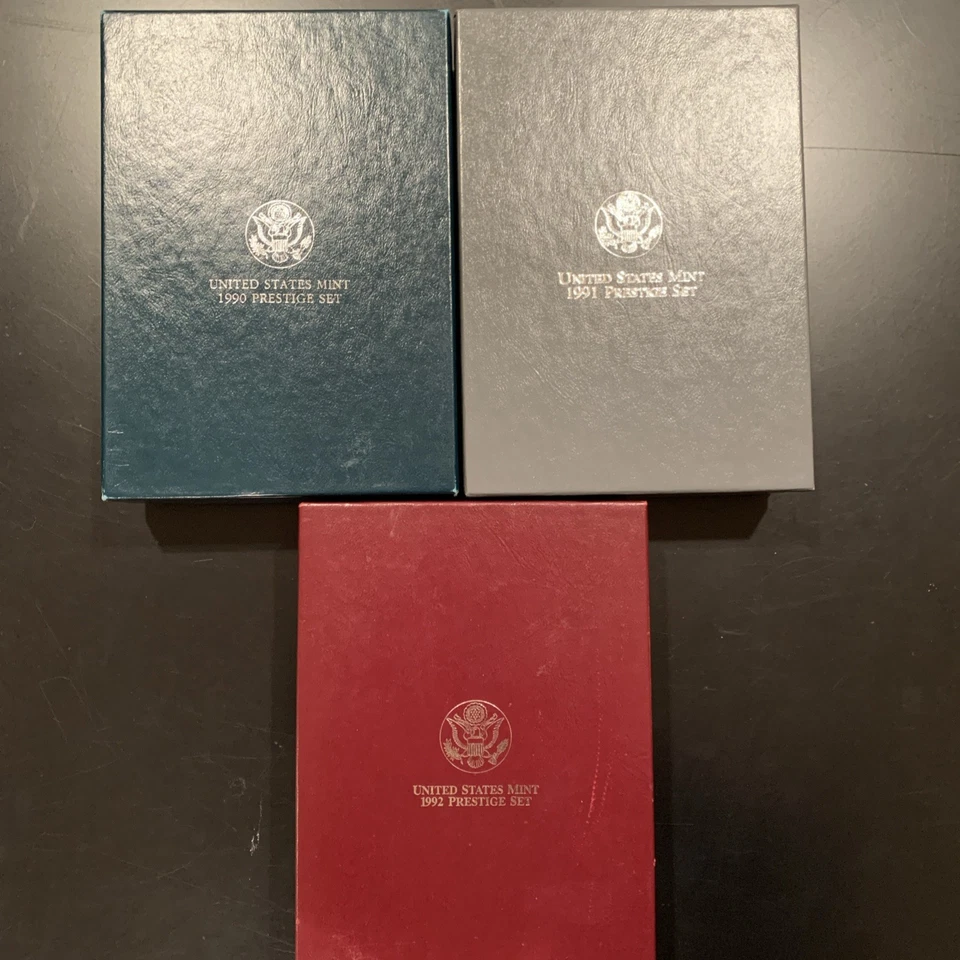 3 U.S. PRESTIGE PROOF SETS - 1990/1991/1992 - 20 COINS - 3 SILVER DOLLARS! - Image 2 of 4