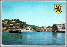 Vintage Namur Belgium Postcard Meuse Sambre River Cityscape Coat of Arms K018