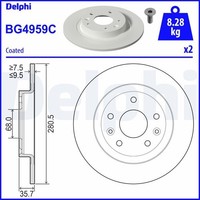 2X Delphi Bremsscheibe BG4959C FüR Mazda