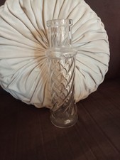 Ancien Pot ou Bouteille en Verre transparent et torsadé (très bon état)