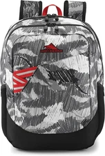 High Sierra Outburst Backpack Scribble Camo/Black/Flame Red Travel Shoulder Bag
